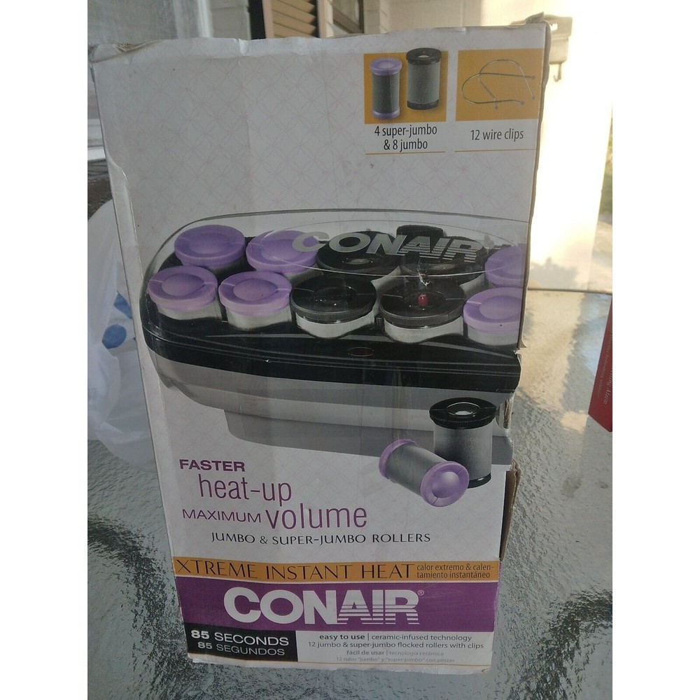Conair Xtreme Instant Heat Jumbo And Super Jumbo Hot Rollers; Bonus Super Clips